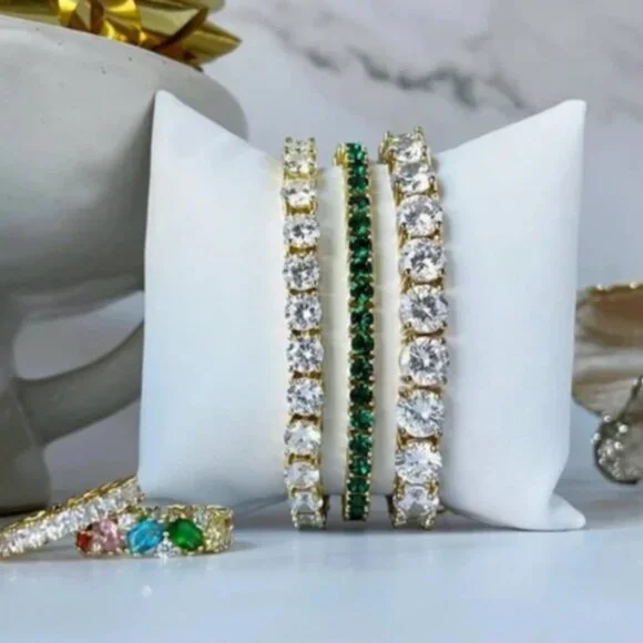 Park Lane Emerald Micro Tennis Impression Bracelet - Picture 4 of 4